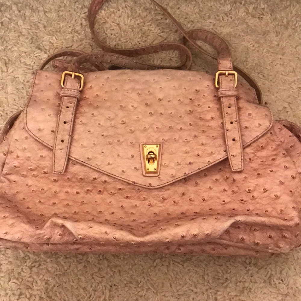 Marc by Marc Jacobs pink ostrich leather bag